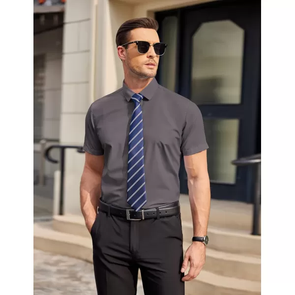 COOFANDY Men's Wrinkle Free Business Dress Shirts Short Sleeve Button Down Shirts