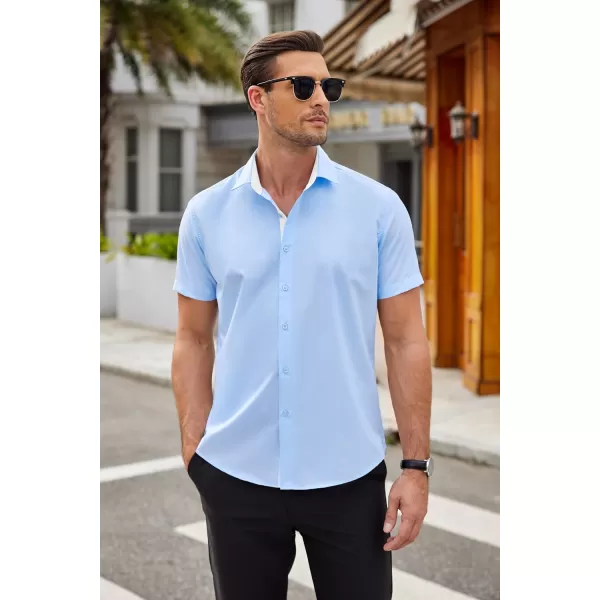 COOFANDY Men's Wrinkle Free Business Dress Shirts Short Sleeve Button Down Shirts