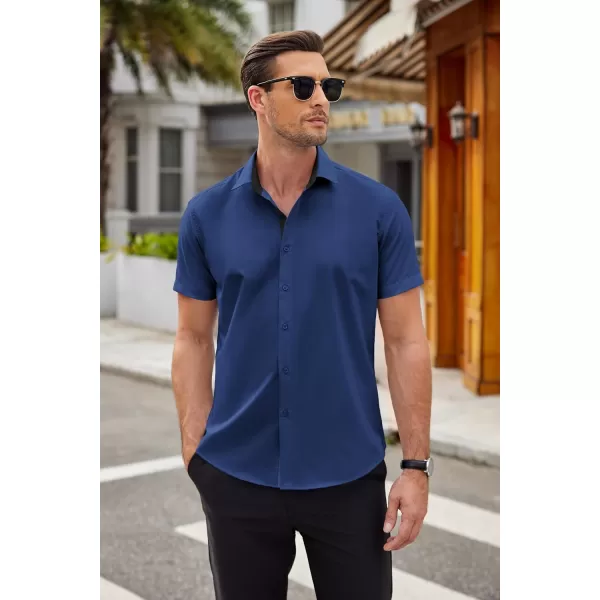 COOFANDY Men's Wrinkle Free Business Dress Shirts Short Sleeve Button Down Shirts