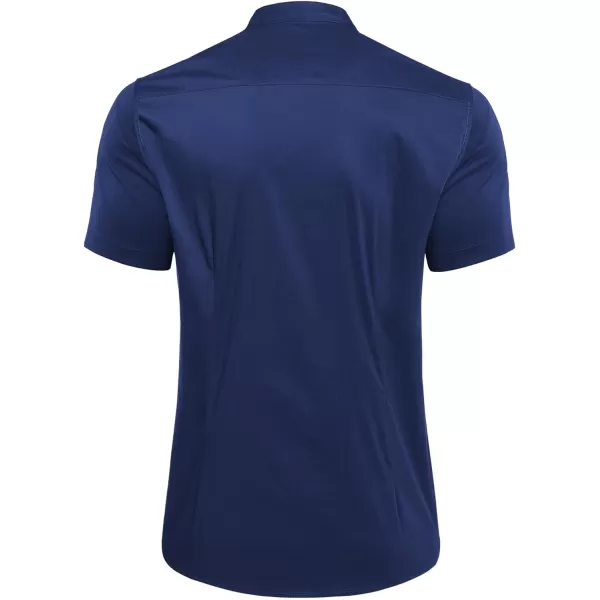 COOFANDY Muscle Fit Dress Shirts for Men Banded Collar Casual Button Down Shirts