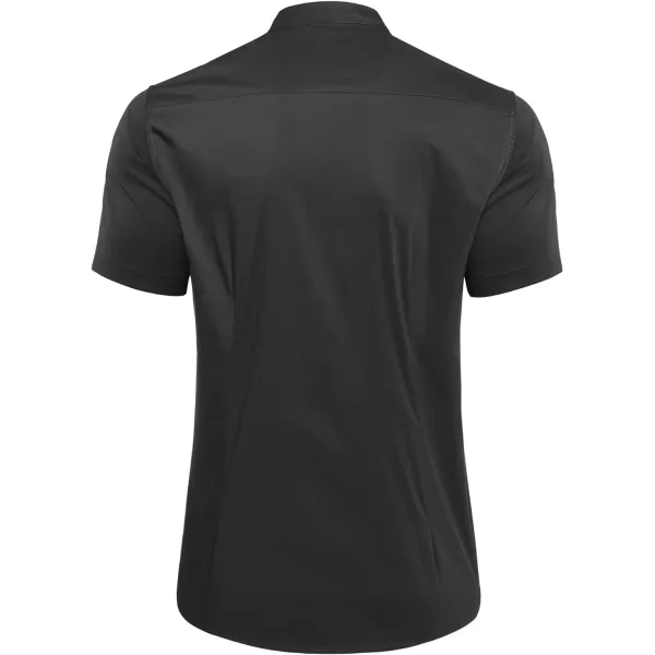 COOFANDY Muscle Fit Dress Shirts for Men Banded Collar Casual Button Down Shirts