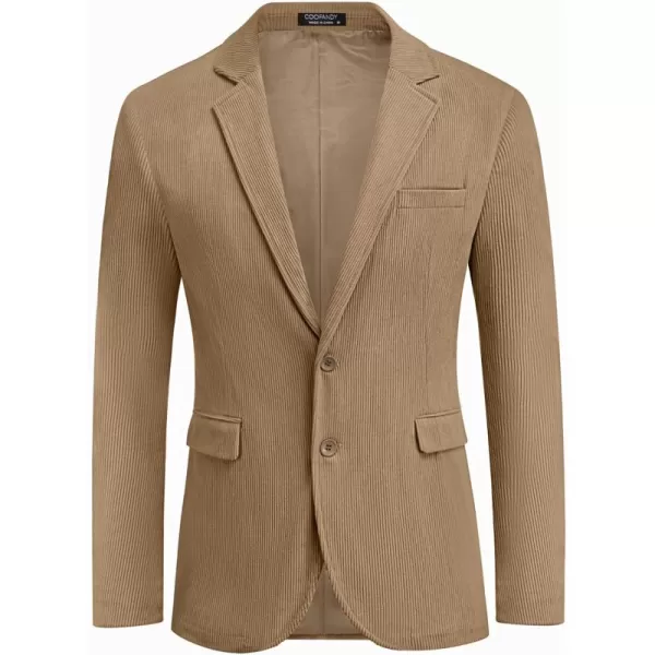 COOFADNY Men's Casual Corduroy Blazer Classic Fit Two Button Sport Coat Fashion Notch Lapel Blazer Jacket