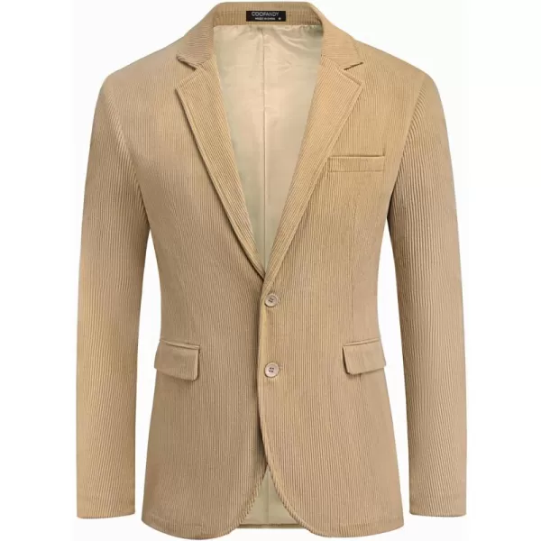 COOFADNY Men's Casual Corduroy Blazer Classic Fit Two Button Sport Coat Fashion Notch Lapel Blazer Jacket