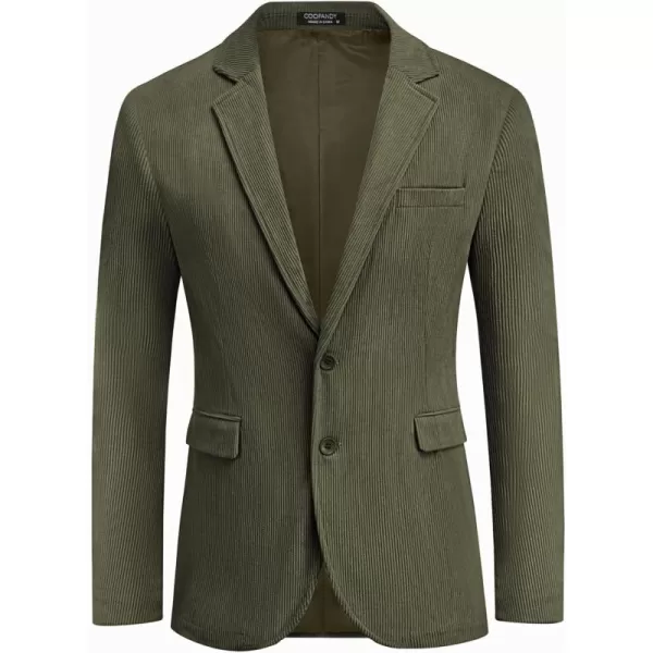 COOFADNY Men's Casual Corduroy Blazer Classic Fit Two Button Sport Coat Fashion Notch Lapel Blazer Jacket