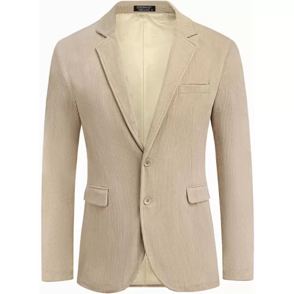 COOFADNY Men's Casual Corduroy Blazer Classic Fit Two Button Sport Coat Fashion Notch Lapel Blazer Jacket