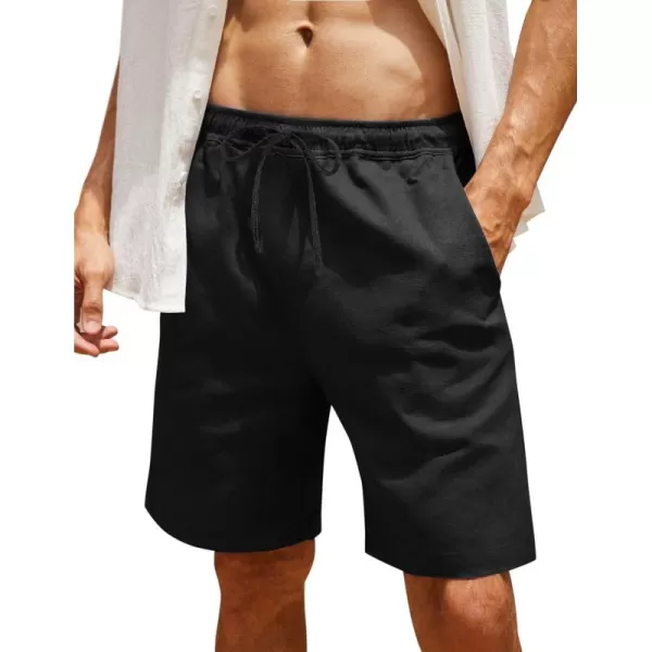 COOFANDY Men Casual Summer Beach Shorts Elastic Waist Drawstring Flat Front Short