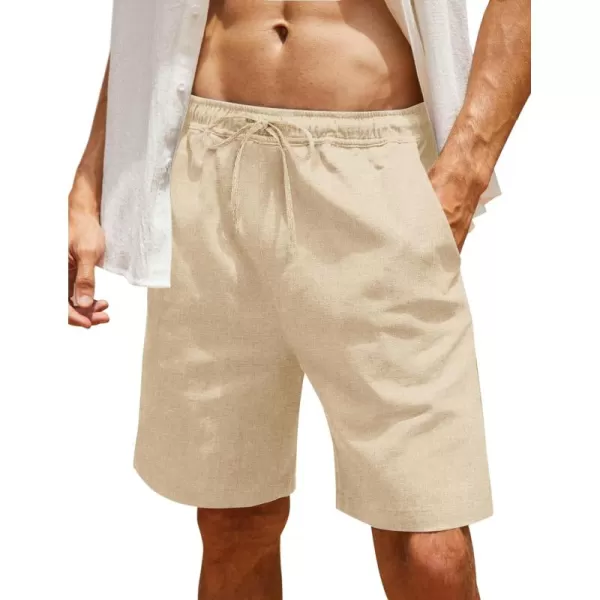 COOFANDY Men Casual Summer Beach Shorts Elastic Waist Drawstring Flat Front Short