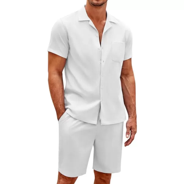 COOFANDY Men's 2 Pieces Casual Beach Outfits Short Sleeve Button Down Shirts Summer Short Set