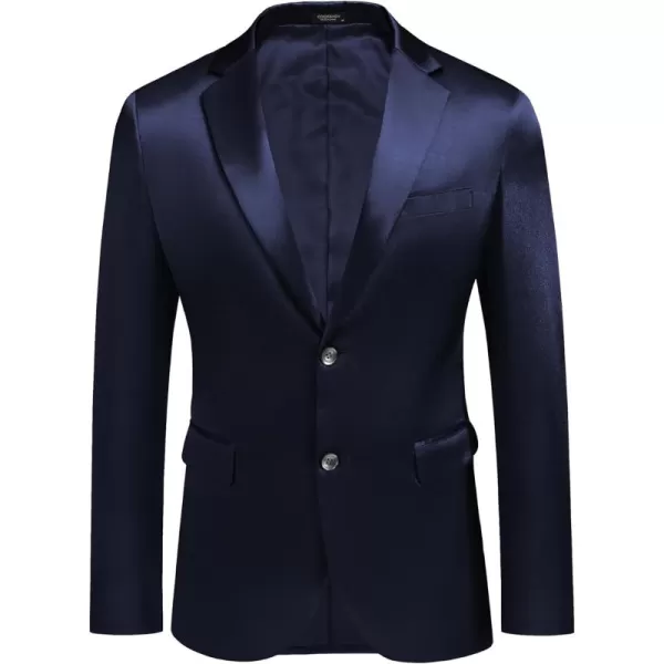 COOFANDY Men's Blazer Two Button Shiny Satin Suit Jacket Silky Tuxedo Jackets for Wedding Prom Party Dinner