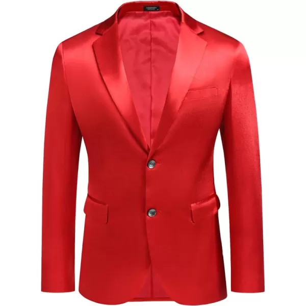 COOFANDY Men's Blazer Two Button Shiny Satin Suit Jacket Silky Tuxedo Jackets for Wedding Prom Party Dinner