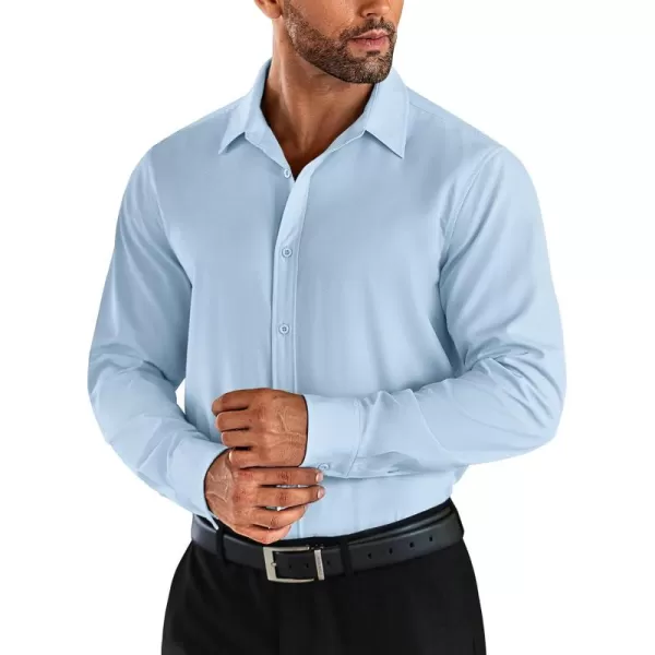 COOFANDY Men's Business Dress Shirts Wrinkle Free Long Sleeve Regular Fit Dress Shirt Textured Casual Button Down Shirts