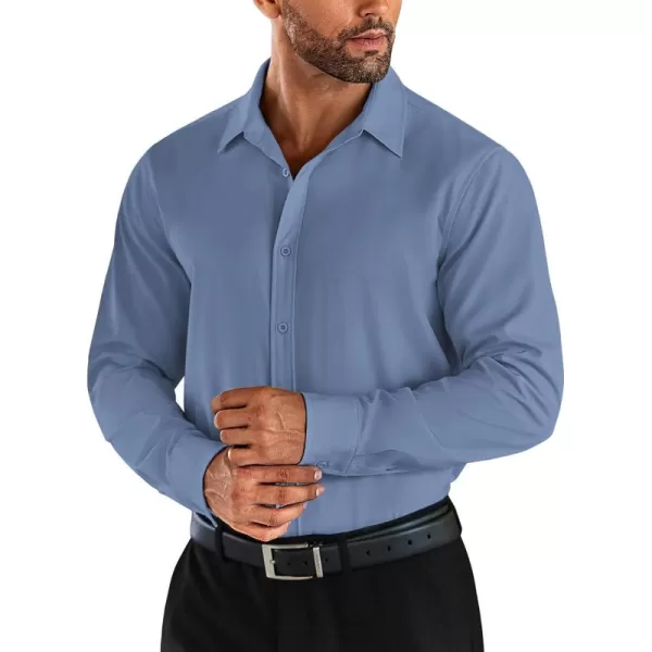 COOFANDY Men's Business Dress Shirts Wrinkle Free Long Sleeve Regular Fit Dress Shirt Textured Casual Button Down Shirts