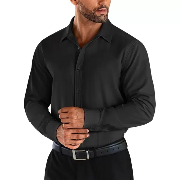 COOFANDY Men's Business Dress Shirts Wrinkle Free Long Sleeve Regular Fit Dress Shirt Textured Casual Button Down Shirts