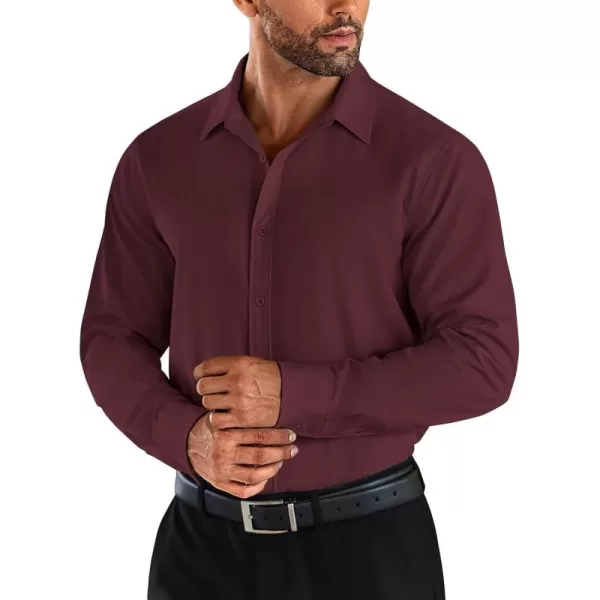 COOFANDY Men's Business Dress Shirts Wrinkle Free Long Sleeve Regular Fit Dress Shirt Textured Casual Button Down Shirts
