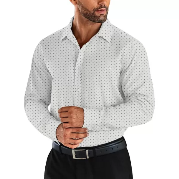 COOFANDY Men's Business Dress Shirts Wrinkle Free Long Sleeve Regular Fit Dress Shirt Textured Casual Button Down Shirts