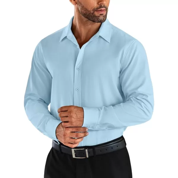 COOFANDY Men's Business Dress Shirts Wrinkle Free Long Sleeve Regular Fit Dress Shirt Textured Casual Button Down Shirts