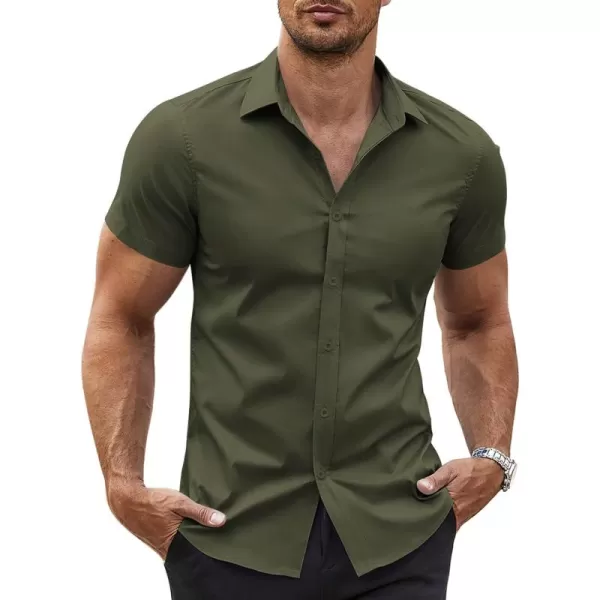 COOFANDY Men's Button Down Shirt Short Sleeve Casual Shirt for Men Summer Business Casual Dress Shirt