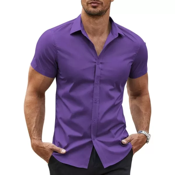 COOFANDY Men's Button Down Shirt Short Sleeve Casual Shirt for Men Summer Business Casual Dress Shirt