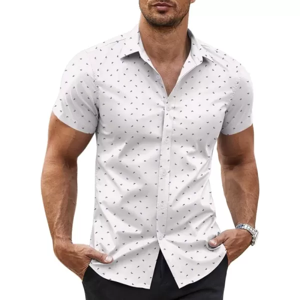 COOFANDY Men's Button Down Shirt Short Sleeve Casual Shirt for Men Summer Business Casual Dress Shirt