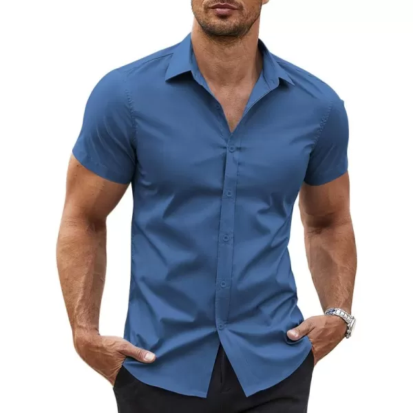 COOFANDY Men's Button Down Shirt Short Sleeve Casual Shirt for Men Summer Business Casual Dress Shirt