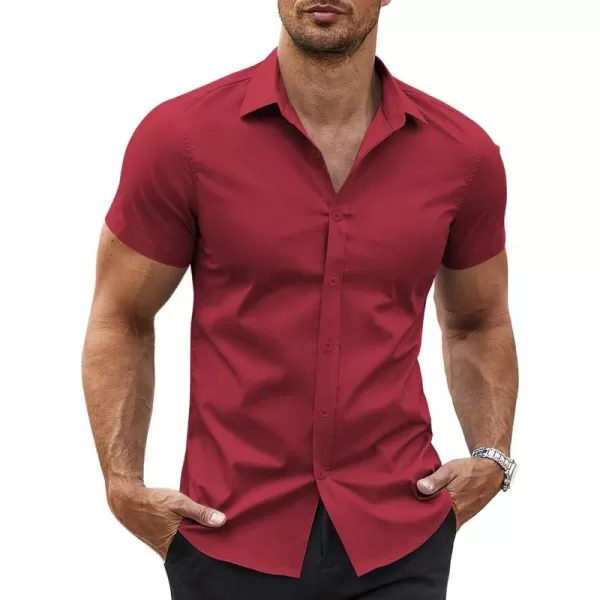 COOFANDY Men's Button Down Shirt Short Sleeve Casual Shirt for Men Summer Business Casual Dress Shirt