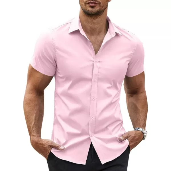 COOFANDY Men's Button Down Shirt Short Sleeve Casual Shirt for Men Summer Business Casual Dress Shirt