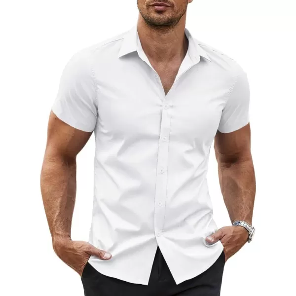 COOFANDY Men's Button Down Shirt Short Sleeve Casual Shirt for Men Summer Business Casual Dress Shirt