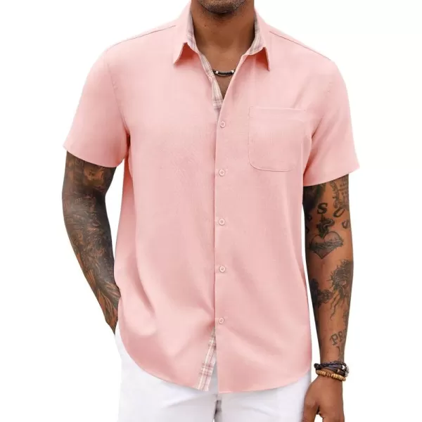 COOFANDY Men's Button Down Shirts Short Sleeve Casual Shirts Summer Beach Shirts Vacation Wedding Shirts with Pocket