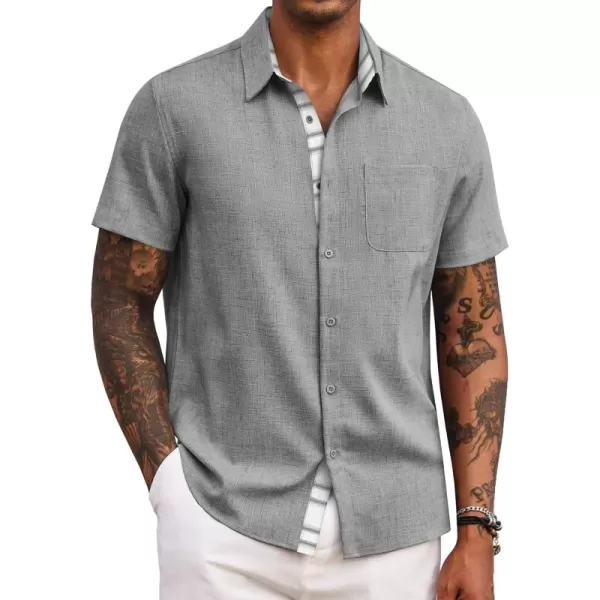 COOFANDY Men's Button Down Shirts Short Sleeve Casual Shirts Summer Beach Shirts Vacation Wedding Shirts with Pocket