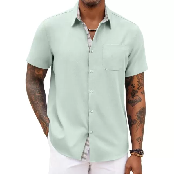 COOFANDY Men's Button Down Shirts Short Sleeve Casual Shirts Summer Beach Shirts Vacation Wedding Shirts with Pocket