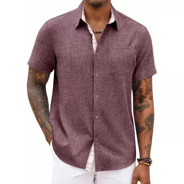 COOFANDY Men's Button Down Shirts Short Sleeve Casual Shirts Summer Beach Shirts Vacation Wedding Shirts with Pocket