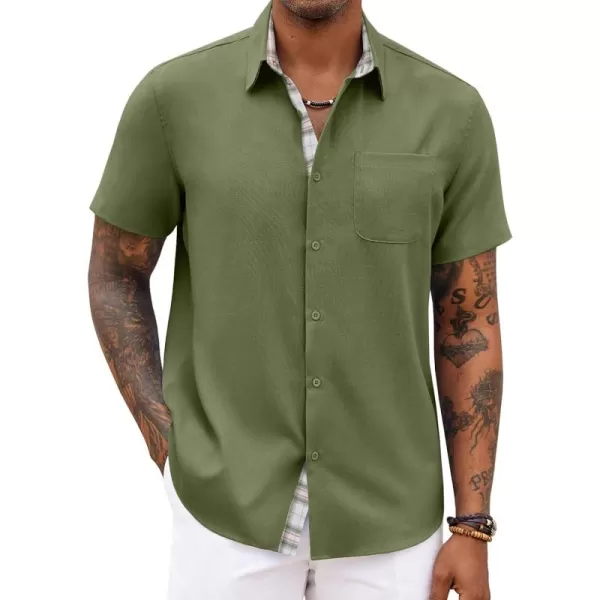 COOFANDY Men's Button Down Shirts Short Sleeve Casual Shirts Summer Beach Shirts Vacation Wedding Shirts with Pocket