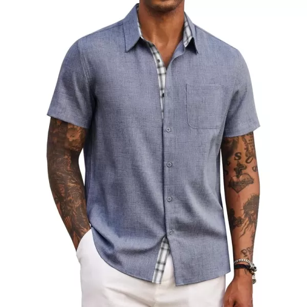 COOFANDY Men's Button Down Shirts Short Sleeve Casual Shirts Summer Beach Shirts Vacation Wedding Shirts with Pocket