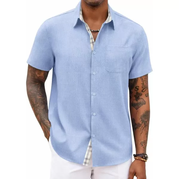 COOFANDY Men's Button Down Shirts Short Sleeve Casual Shirts Summer Beach Shirts Vacation Wedding Shirts with Pocket
