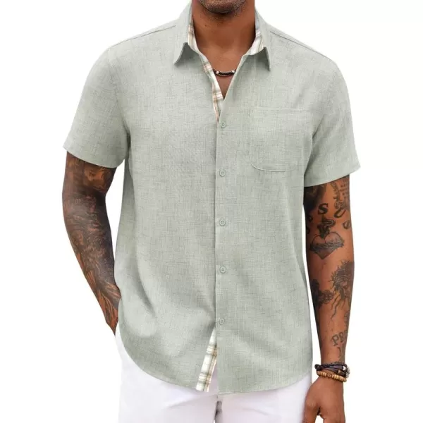 COOFANDY Men's Button Down Shirts Short Sleeve Casual Shirts Summer Beach Shirts Vacation Wedding Shirts with Pocket