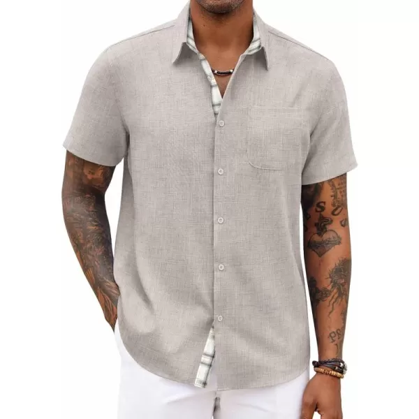 COOFANDY Men's Button Down Shirts Short Sleeve Casual Shirts Summer Beach Shirts Vacation Wedding Shirts with Pocket