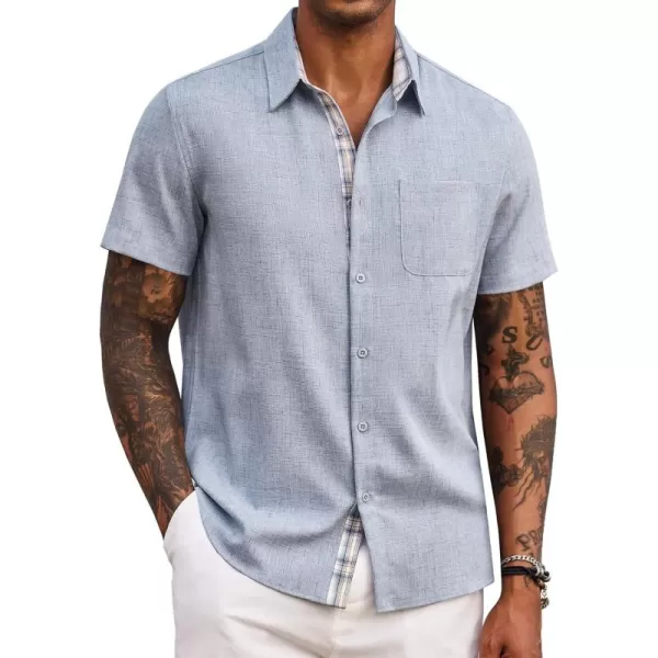 COOFANDY Men's Button Down Shirts Short Sleeve Casual Shirts Summer Beach Shirts Vacation Wedding Shirts with Pocket