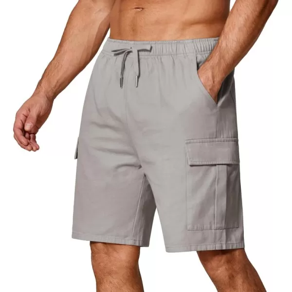 COOFANDY Men's Cargo Shorts Elastic Waist Relaxed Fit Cotton Casual Outdoor Lightweight Work Shorts with Multi Pockets