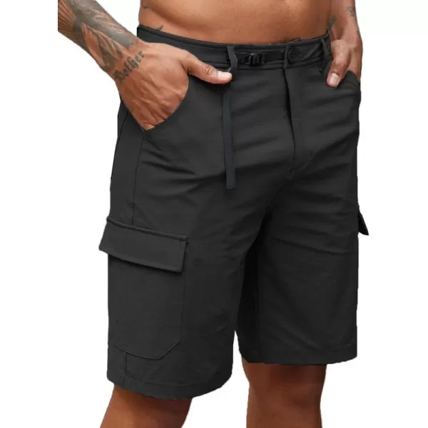 COOFANDY Mens Cargo Shorts Quick Dry Hiking Shorts Lightweight Casual Shorts with Nylon Belt