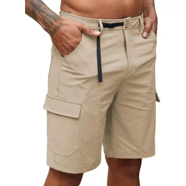 COOFANDY Mens Cargo Shorts Quick Dry Hiking Shorts Lightweight Casual Shorts with Nylon Belt