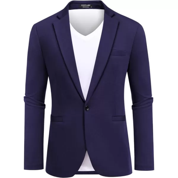 COOFANDY Men's Casual Blazer Jacket One Button Suit Jackets Lightweight Knit Sport Coat