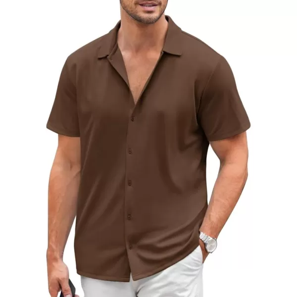 COOFANDY Mens Casual Button Down Shirt Short Sleeve Wrinkle Free Shirts Summer Shirt