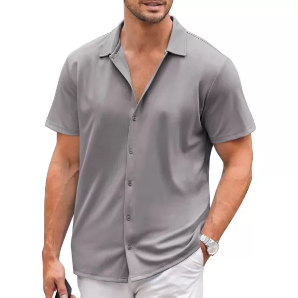 COOFANDY Mens Casual Button Down Shirt Short Sleeve Wrinkle Free Shirts Summer Shirt
