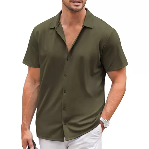 COOFANDY Mens Casual Button Down Shirt Short Sleeve Wrinkle Free Shirts Summer Shirt