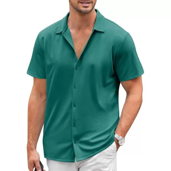 COOFANDY Mens Casual Button Down Shirt Short Sleeve Wrinkle Free Shirts Summer Shirt