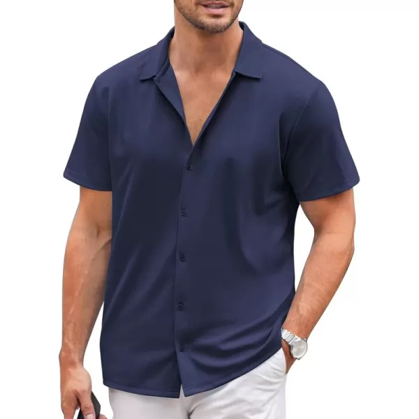 COOFANDY Mens Casual Button Down Shirt Short Sleeve Wrinkle Free Shirts Summer Shirt