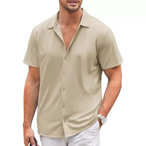 COOFANDY Mens Casual Button Down Shirt Short Sleeve Wrinkle Free Shirts Summer Shirt