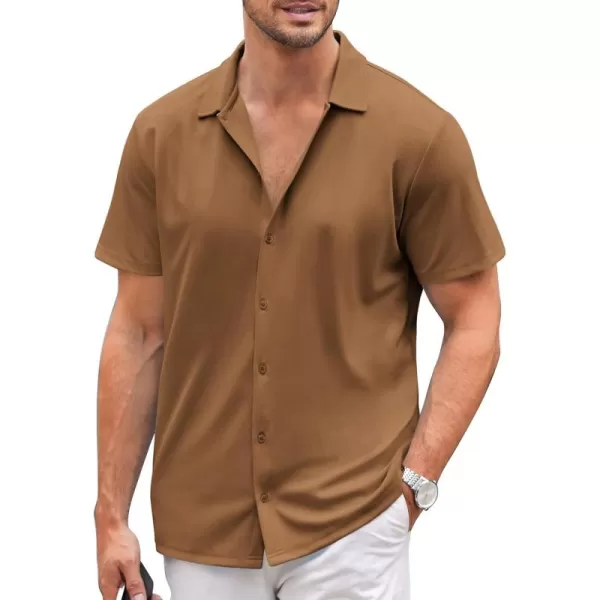 COOFANDY Mens Casual Button Down Shirt Short Sleeve Wrinkle Free Shirts Summer Shirt