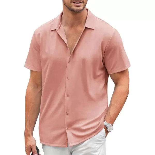 COOFANDY Mens Casual Button Down Shirt Short Sleeve Wrinkle Free Shirts Summer Shirt