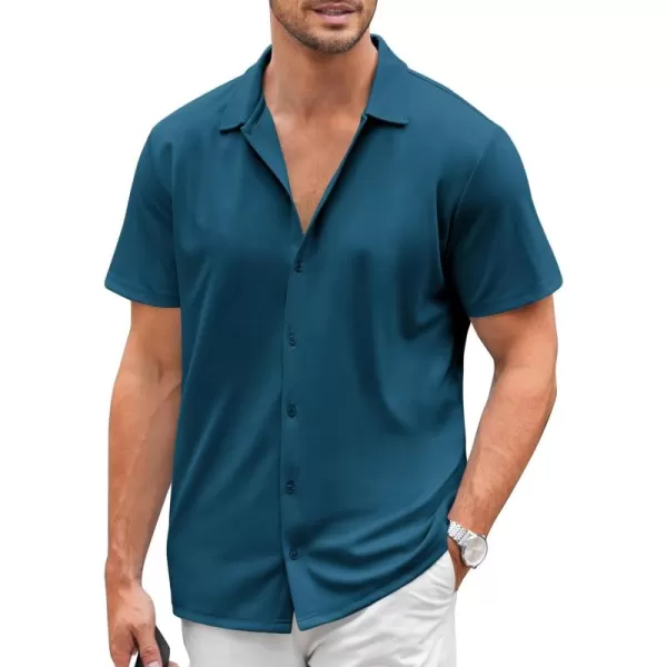 COOFANDY Mens Casual Button Down Shirt Short Sleeve Wrinkle Free Shirts Summer Shirt